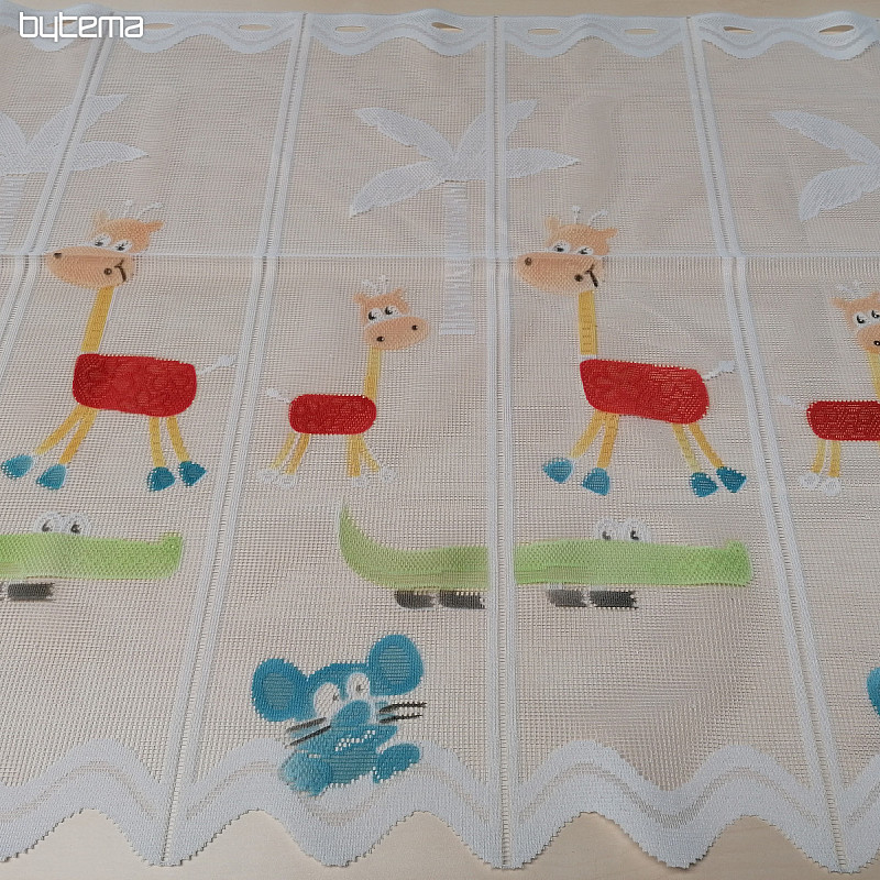 Dječja zavjesa na vitraž - jacquard ŽIVOTINJE