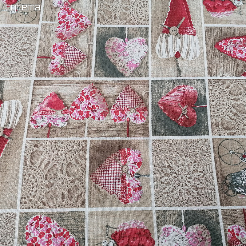 Dekorativna tkanina LIDIA&#39;S HEART crvena