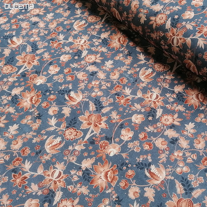 VARANASI KALAMKARI plava pamučna tkanina