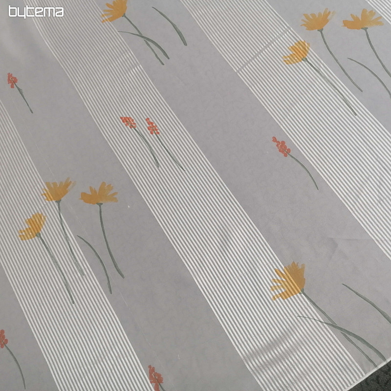 Voile zavjesa bijele pruge s cvjetovima 829291/05