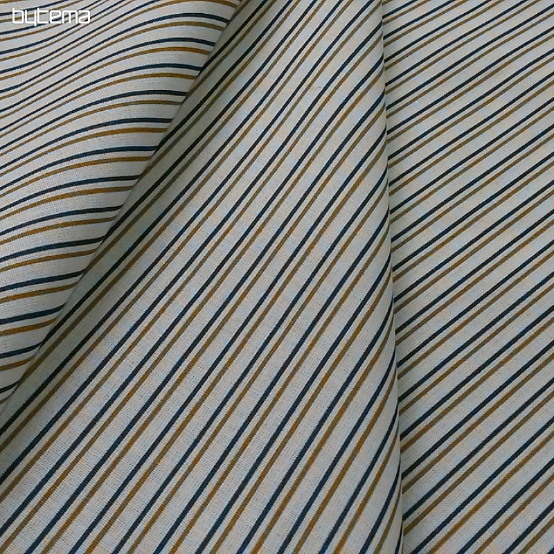 Pamučna tkanina STRIPE plavo-senf