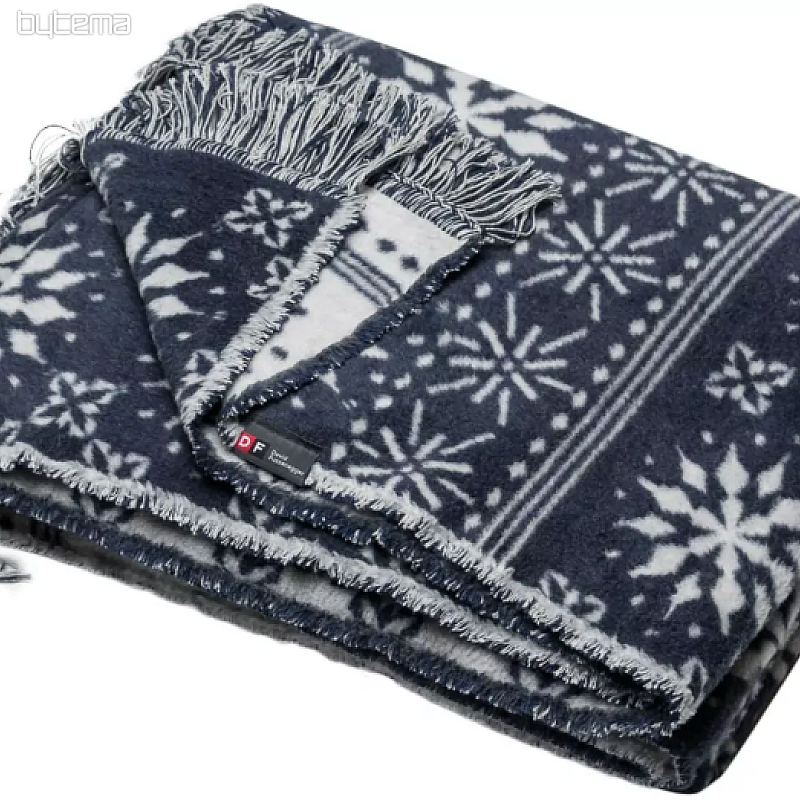 Pamučni pokrivač Winter snowflakes Blue flakes