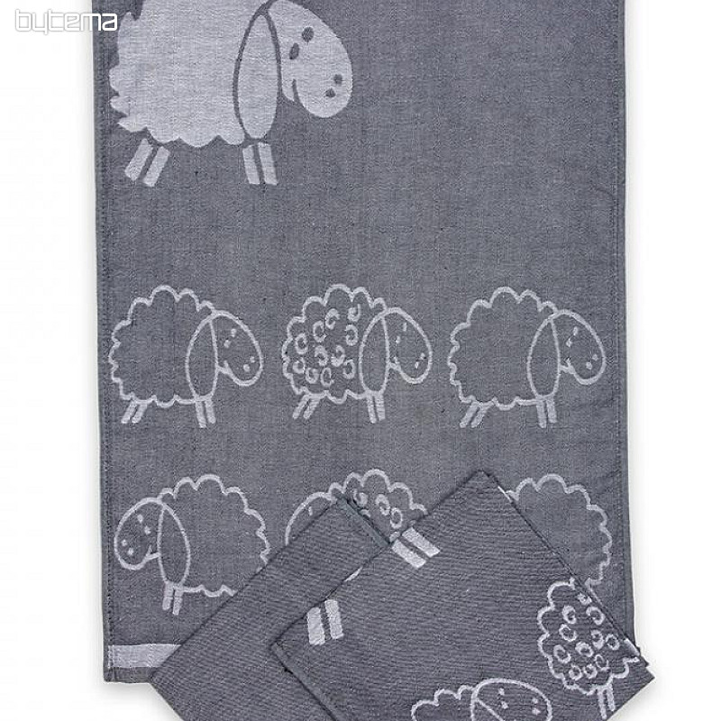 SHEEP kuhinjske krpe tamno sive 3 kom