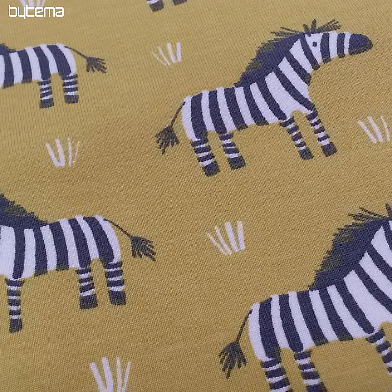 Žuto-zeleno ZEBRA pamučno pletivo