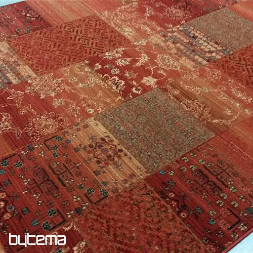 Luksuzni vuneni tepisi ROYAL PATCHWORK crveni