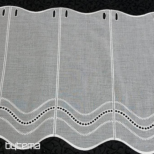 Moderna vezena zavjesa V52 kremasto bijela