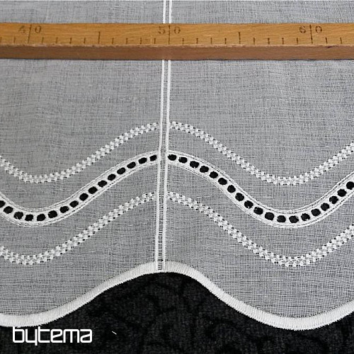 Moderna vezena zavjesa V52 kremasto bijela