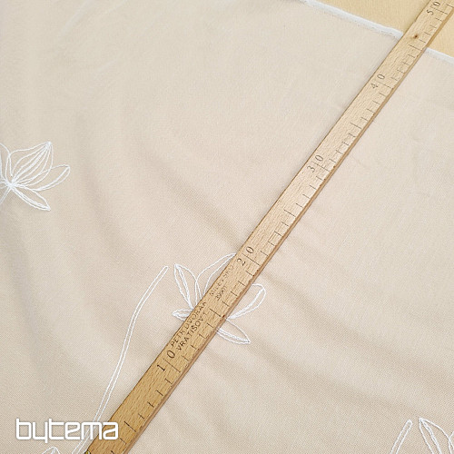 Luksuzna vezena zavjesa BIJELA S CVIJEĆEM 11745/290