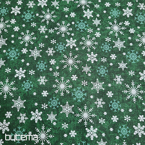 Pamučna tkanina CHRISTMAS GREEN FLAKES II
