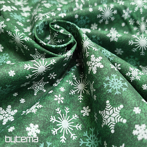 Pamučna tkanina CHRISTMAS GREEN FLAKES II