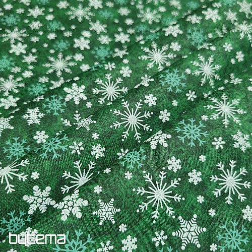 Pamučna tkanina CHRISTMAS GREEN FLAKES II