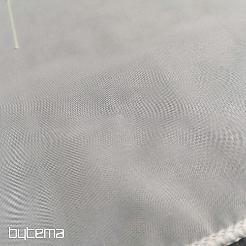 Bijela voile zavjesa sa zeleno-bež vezom