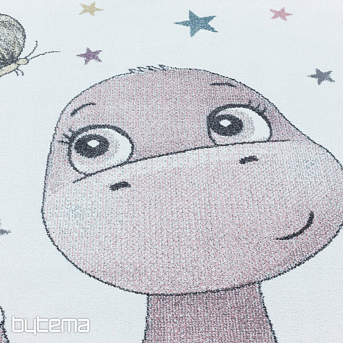 Luksuzni dječji komadni tepih FUNNY DINOSAURS PINK