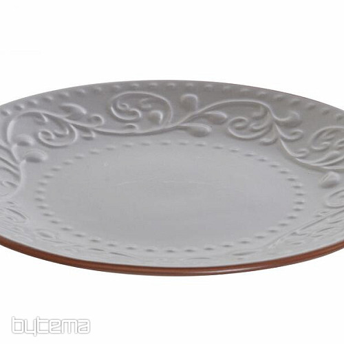 Desertni tanjur SIVI RELJEF 21x2,5cm sivi
