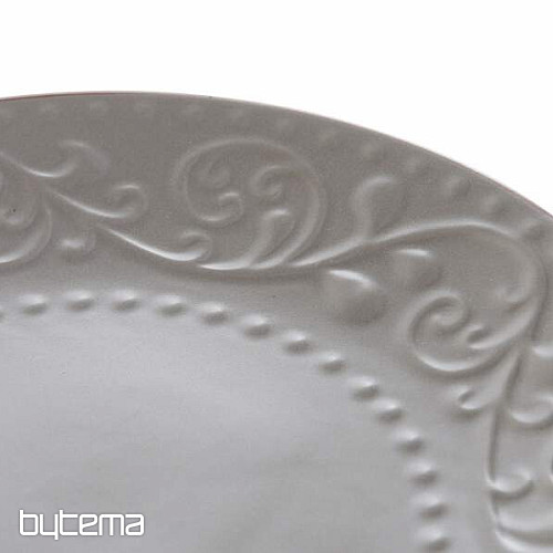 Desertni tanjur SIVI RELJEF 21x2,5cm sivi