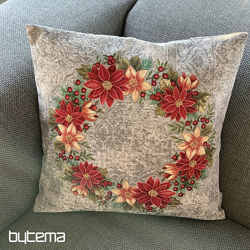 Navlaka za božićni goblen CRISTMAS ROSE-GREY HOLY WREATH