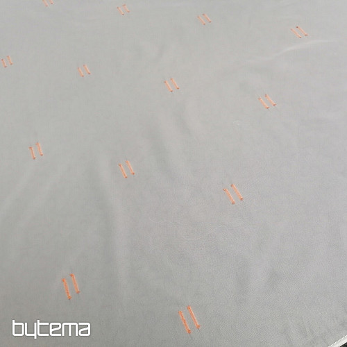 Voile zavjesa svijetlo krem boje s linijama prošivenim terakotom