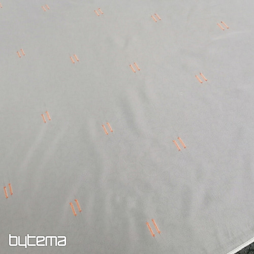 Voile zavjesa svijetlo krem boje s linijama prošivenim terakotom