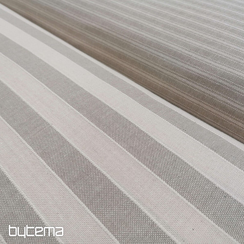 Dekorativna tkanina Trebol pruge - bež 2 cm 50