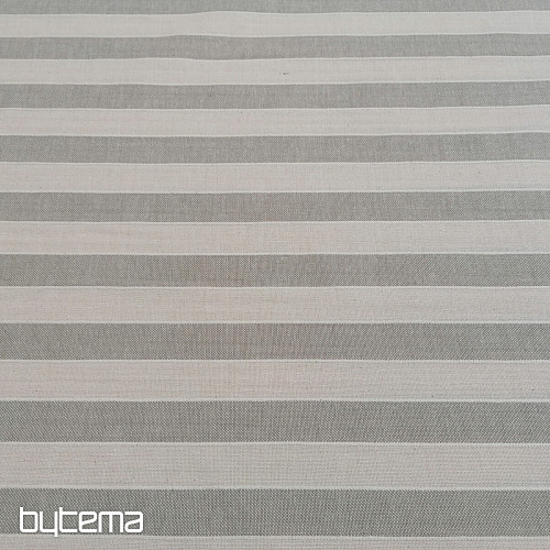 Dekorativna tkanina Trebol pruge - bež 2 cm 50
