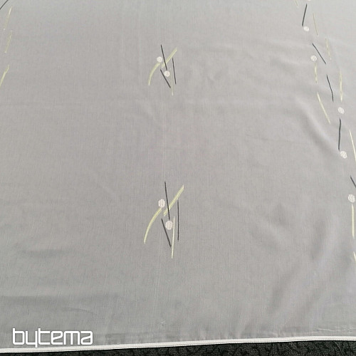 Bijela voile zavjesa sa zeleno-crnim linijama