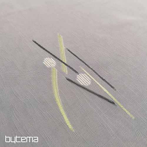 Bijela voile zavjesa sa zeleno-crnim linijama