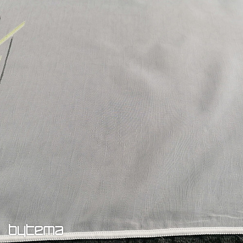 Bijela voile zavjesa sa zeleno-crnim linijama
