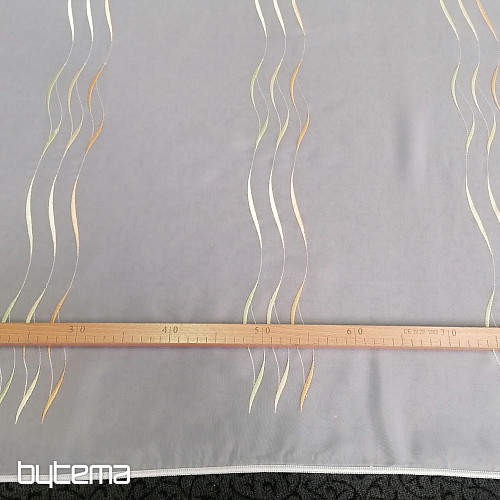Gotova zavjesa Gerster Stripes narančasto-zelena 310x175 cm