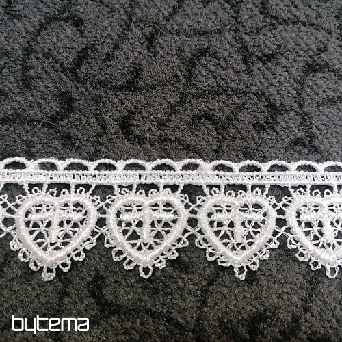 Čipka 5191/01 - 3 cm bijelo srce