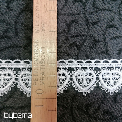 Čipka 5191/01 - 3 cm bijelo srce