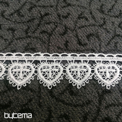 Čipka 5191/01 - 3 cm bijelo srce