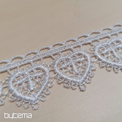 Čipka 5191/01 - 3 cm bijelo srce