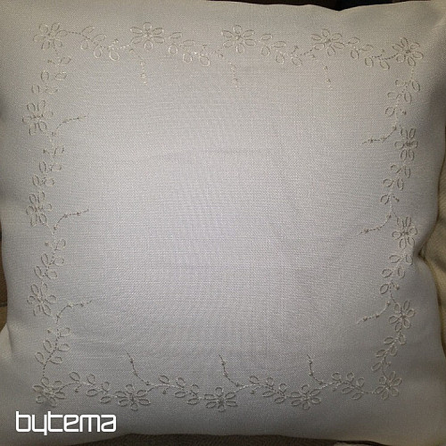 Vezene korice CVIJEĆE bijelo 40x40