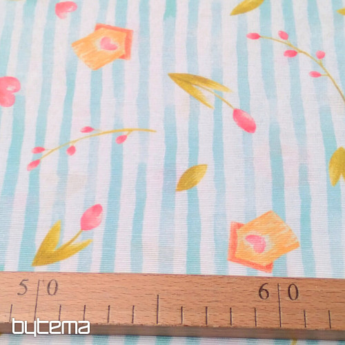 Dekorativna tkanina SPRING BLUE STRIPE