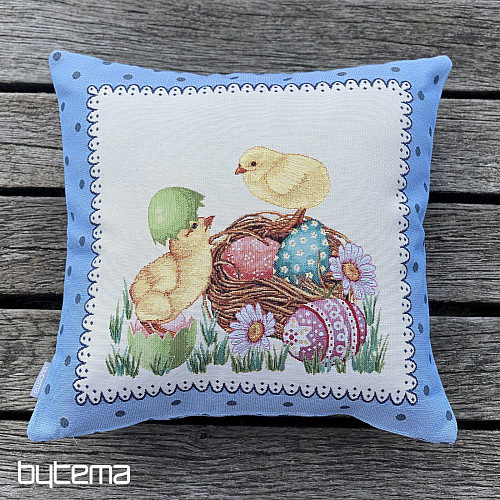 Goblen jastučnica EASTER CHICK plavi okvir