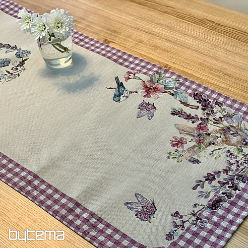 Goblen stolnjak i šal USKRSNO VRIJEME ljubičasti karo