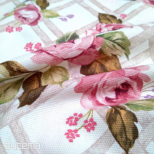 Dekorativna tkanina CASTLE ROSE GRID