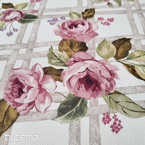 Dekorativna tkanina CASTLE ROSE GRID