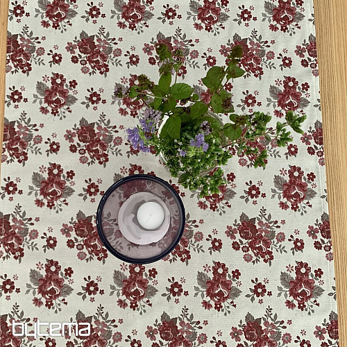 Stolnjak i šal TOSCANA VALERY FLOWER BORDO