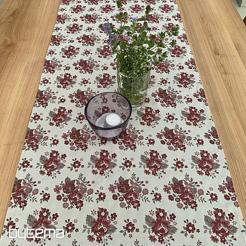 Stolnjak i šal TOSCANA VALERY FLOWER BORDO