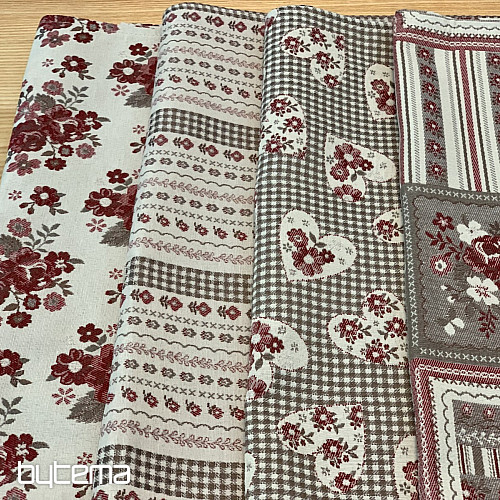 Stolnjak i šal TOSCANA VALERY FLOWER BORDO