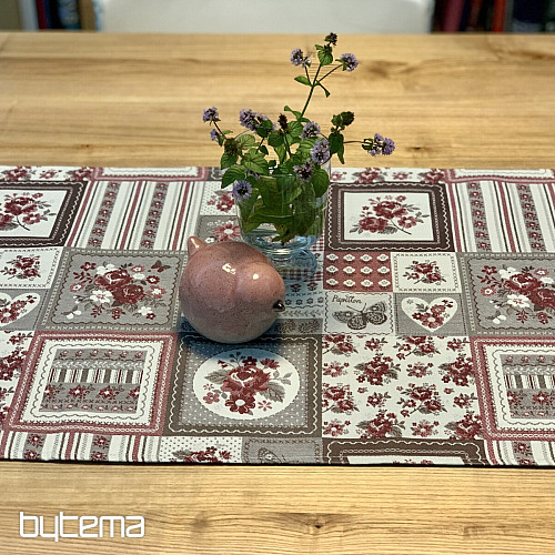 Stolnjak i šal TOSCANA VALERY PATCHWORK bordo