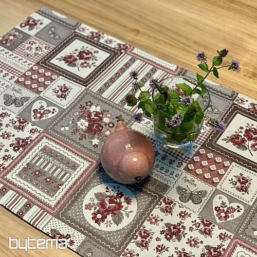 Stolnjak i šal TOSCANA VALERY PATCHWORK bordo