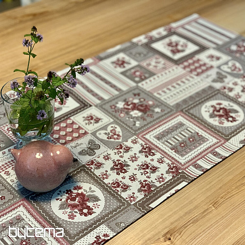 Stolnjak i šal TOSCANA VALERY PATCHWORK bordo