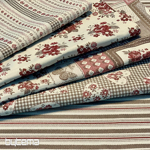 Stolnjak i šal TOSCANA VALERY MULTI STRIPE bordo