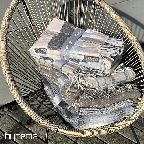 Deka CHECK SVIJETLO ROZA SIVA