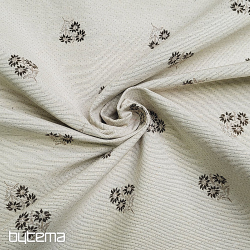 Dekorativna tkanina ALPSKO CVIJEĆE jacquard BROWN