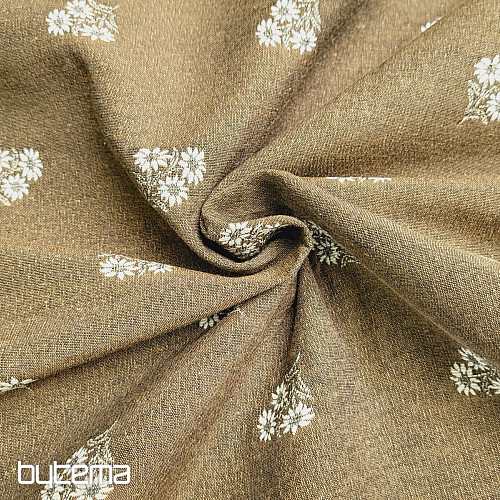 Dekorativna tkanina ALPSKO CVIJEĆE jacquard BROWN