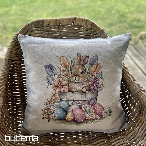 Navlaka za jastuk od goblena BARE IN THE FLOWER POT sivi okvir