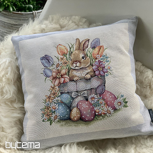Navlaka za jastuk od goblena BARE IN THE FLOWER POT sivi okvir